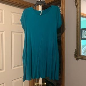 Teal cotton tshirt dress